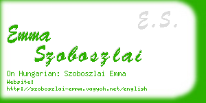 emma szoboszlai business card